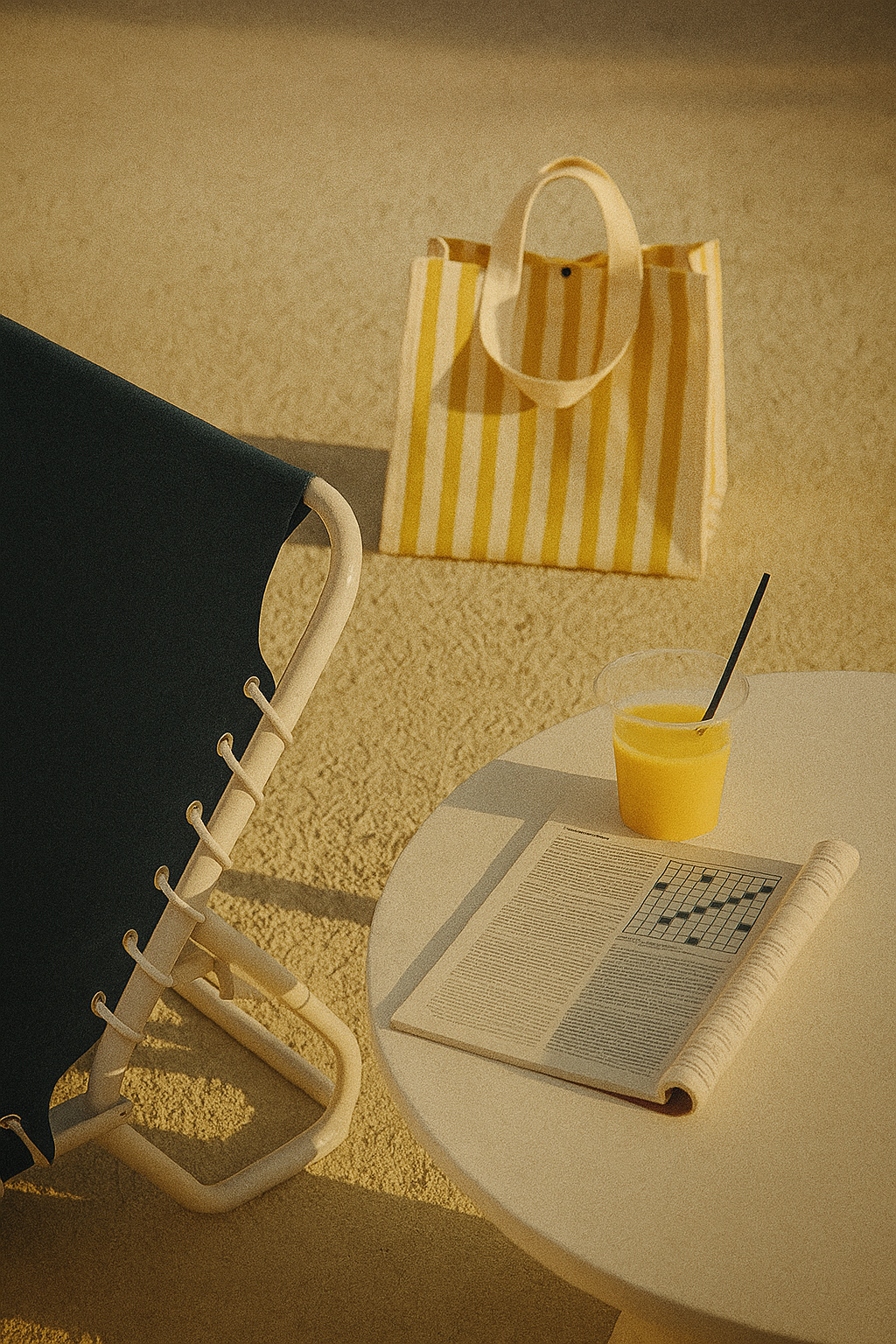 Striped Canvas Shopping Tote
