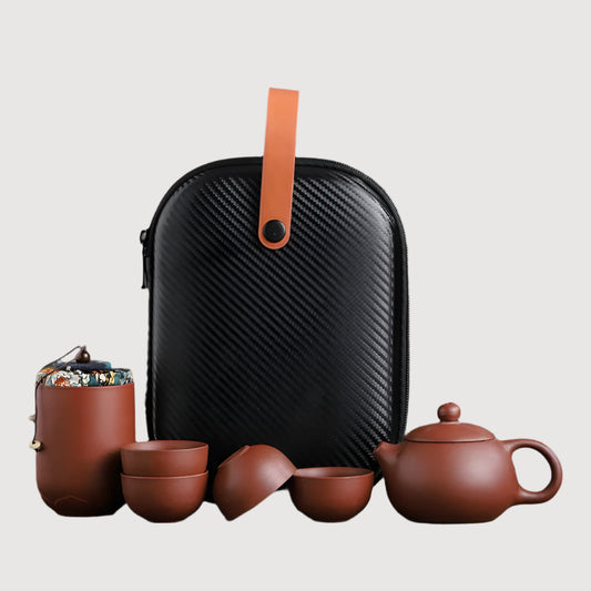 mercy | purple sand portable ceramic teapot set