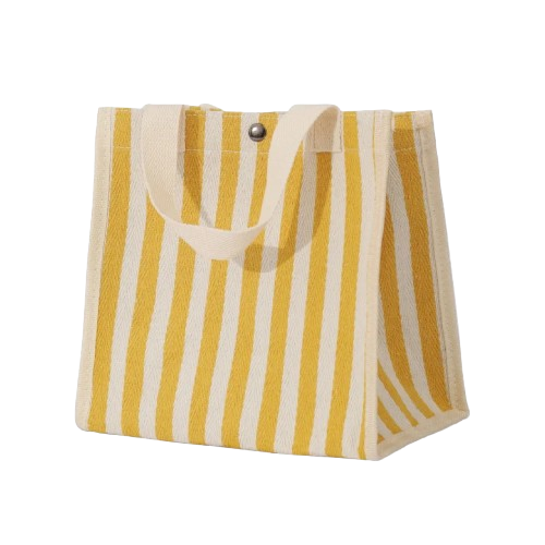 Striped Canvas Shopping Tote