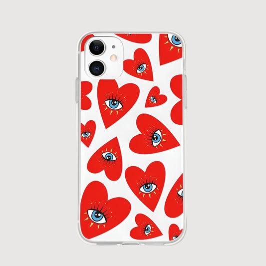 alba | clear heart | silicone phone case