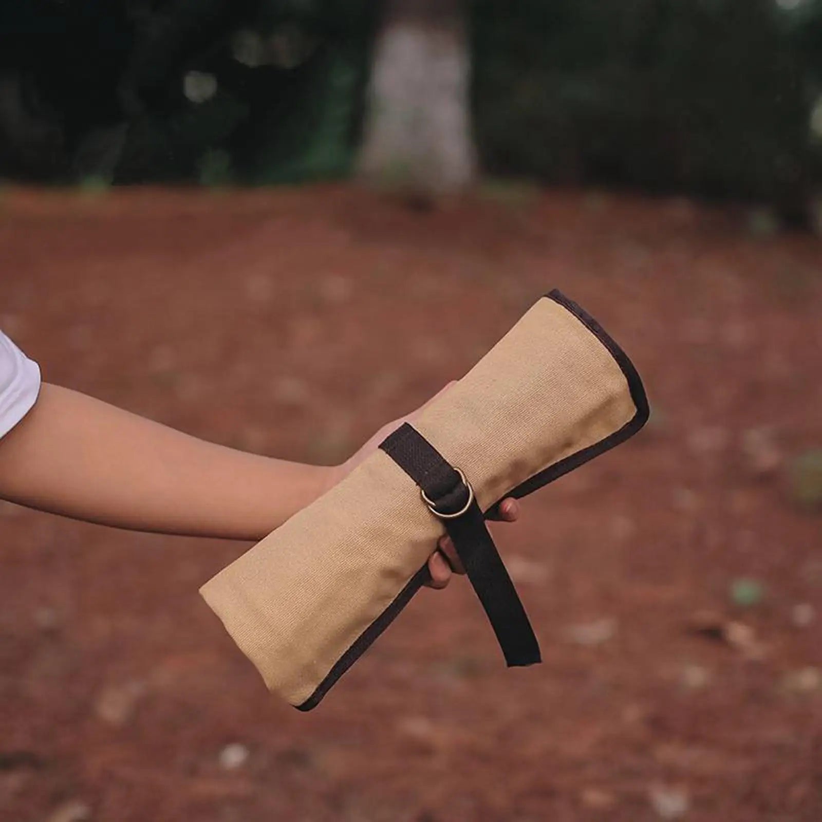 Canvas Camping Utensil Roll-Up Organiser