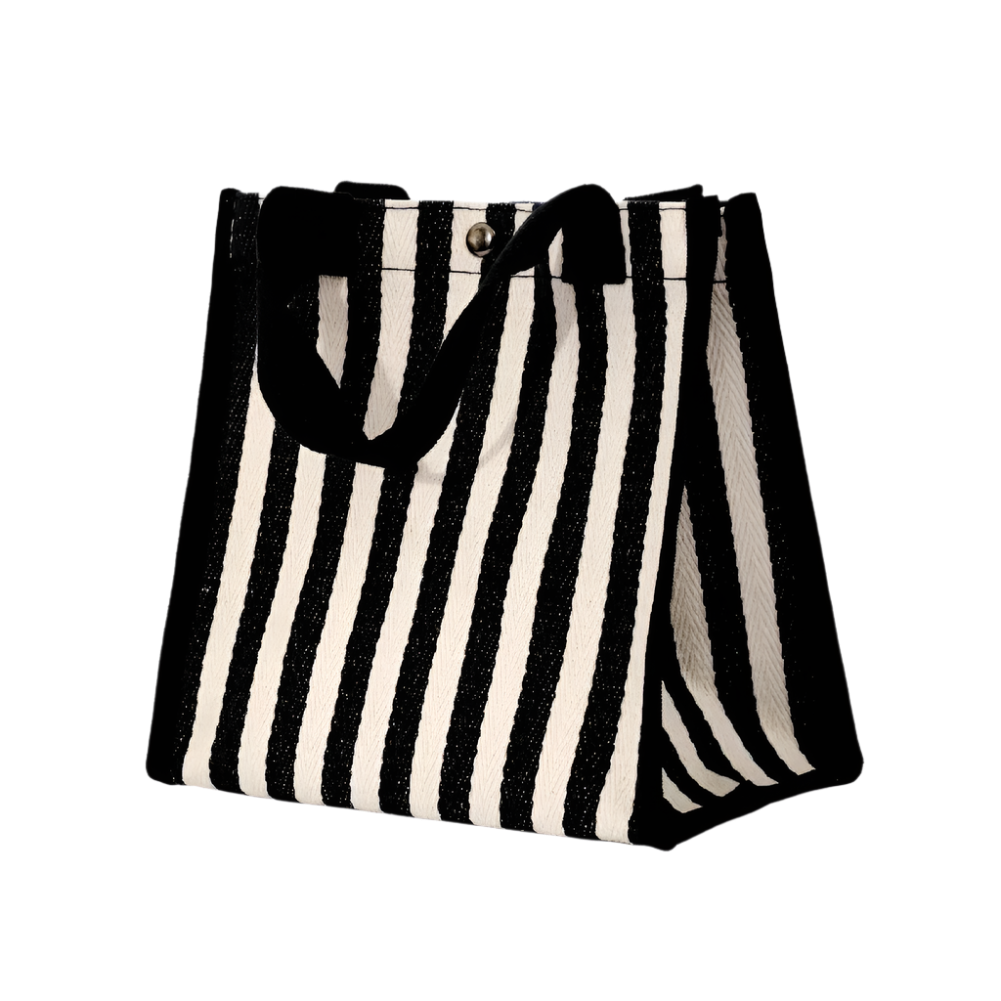 Striped Canvas Shopping Tote