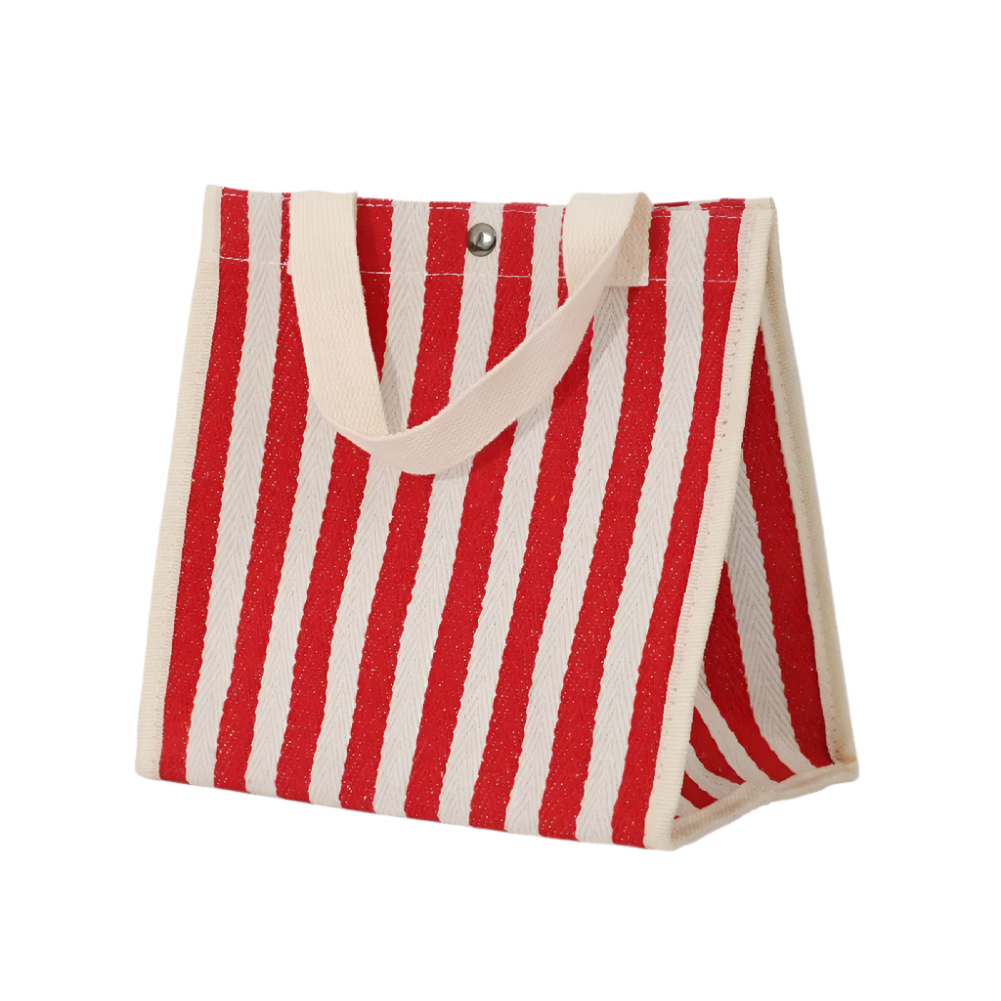 Striped Canvas Shopping Tote