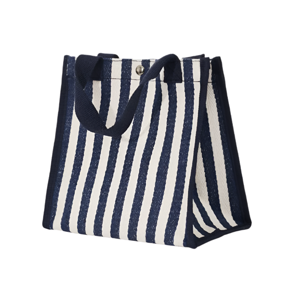 Striped Canvas Shopping Tote