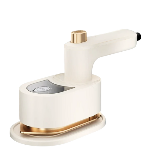 White and gold iron on a white background