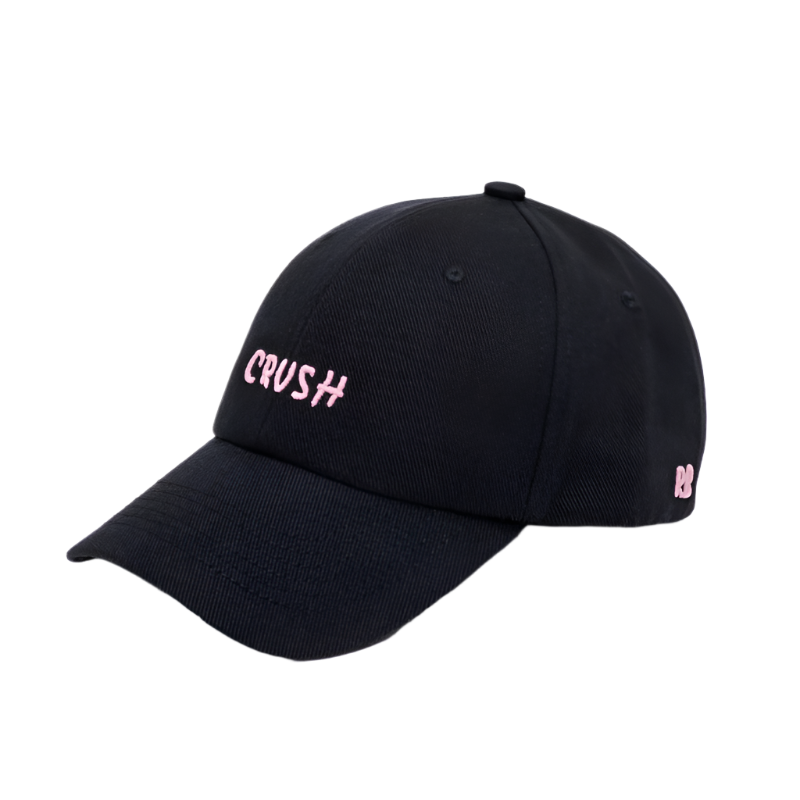 Black cap with 'CRUSH' and 'BB' text on a white background