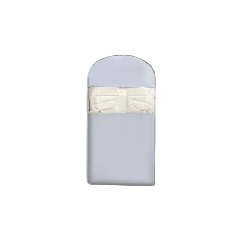 Small rectangular container with a white interior on a white background